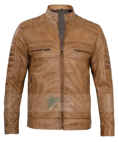 Camel Brown Leather Jacket