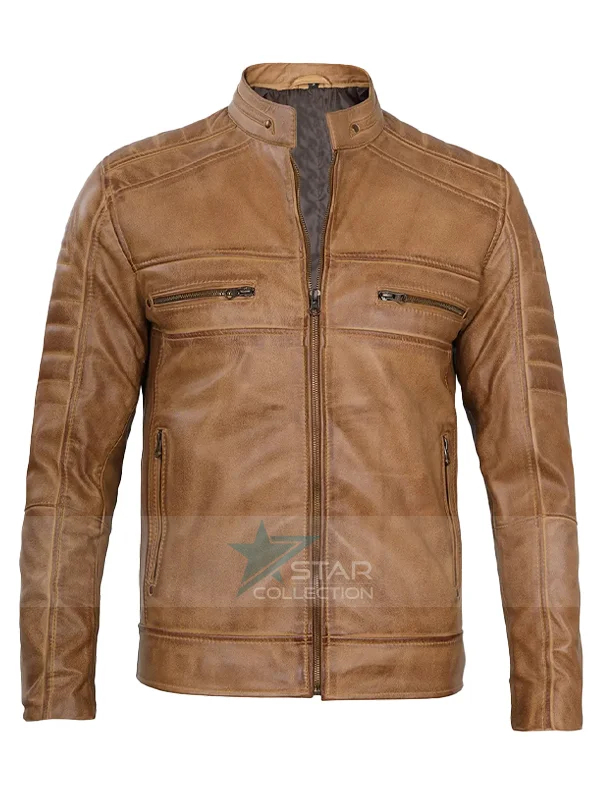 Camel Brown Leather Jacket