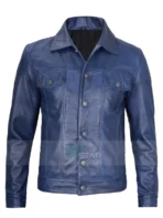 Mens Blue Trucker Jacket