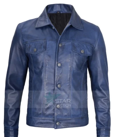 Mens Blue Trucker Jacket