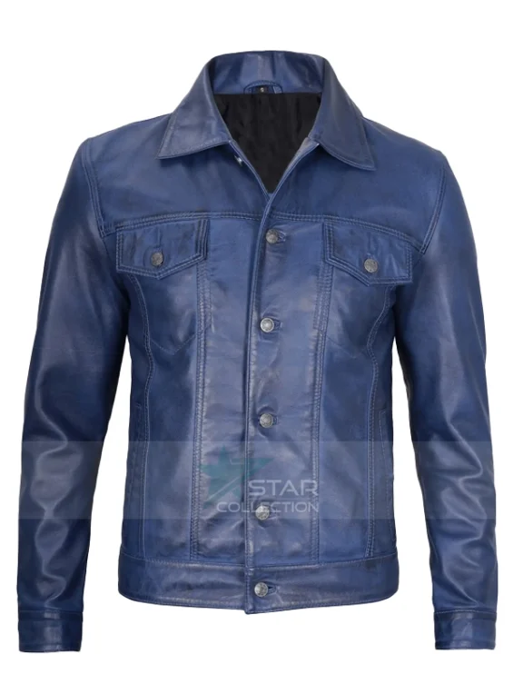 Mens Blue Trucker Jacket