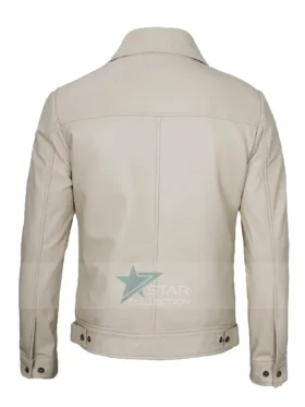 Mens Classic Beige Leather Jacket