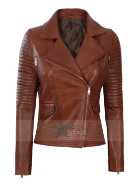 Motorcycle Brown Leather Jacket