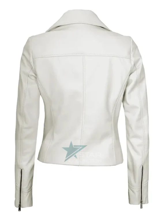 White Leather Biker Jacket