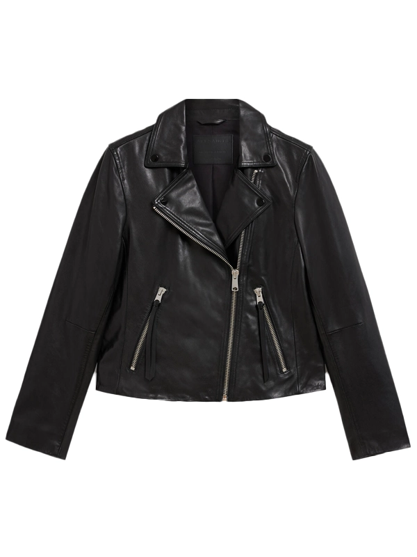 Dalby Slim Fit Leather Biker Jacket