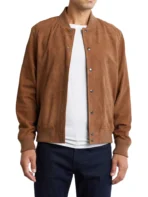 Mens Suede Bomber Jacket